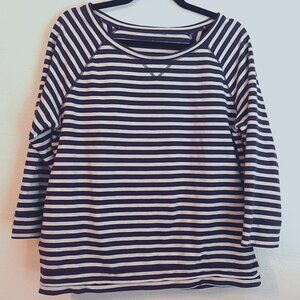 Caslon Three Quarter Striped Sleeve Shirt